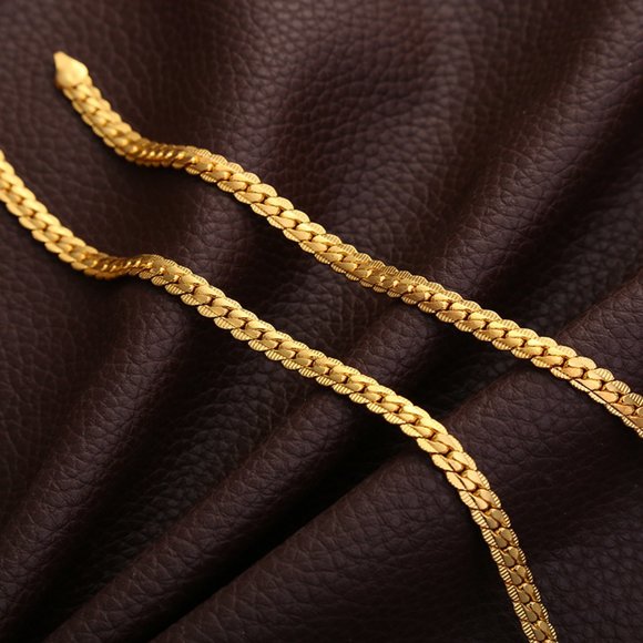 Hip Hop 18k Yellow Gold Miami Cuban Link Chain - Straight  Golden Mens Miami Cuban Chain Necklace 18K Gold Plated Cuban Links Chain Hip Hop